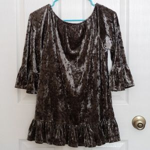 Velvet off the shoulder top